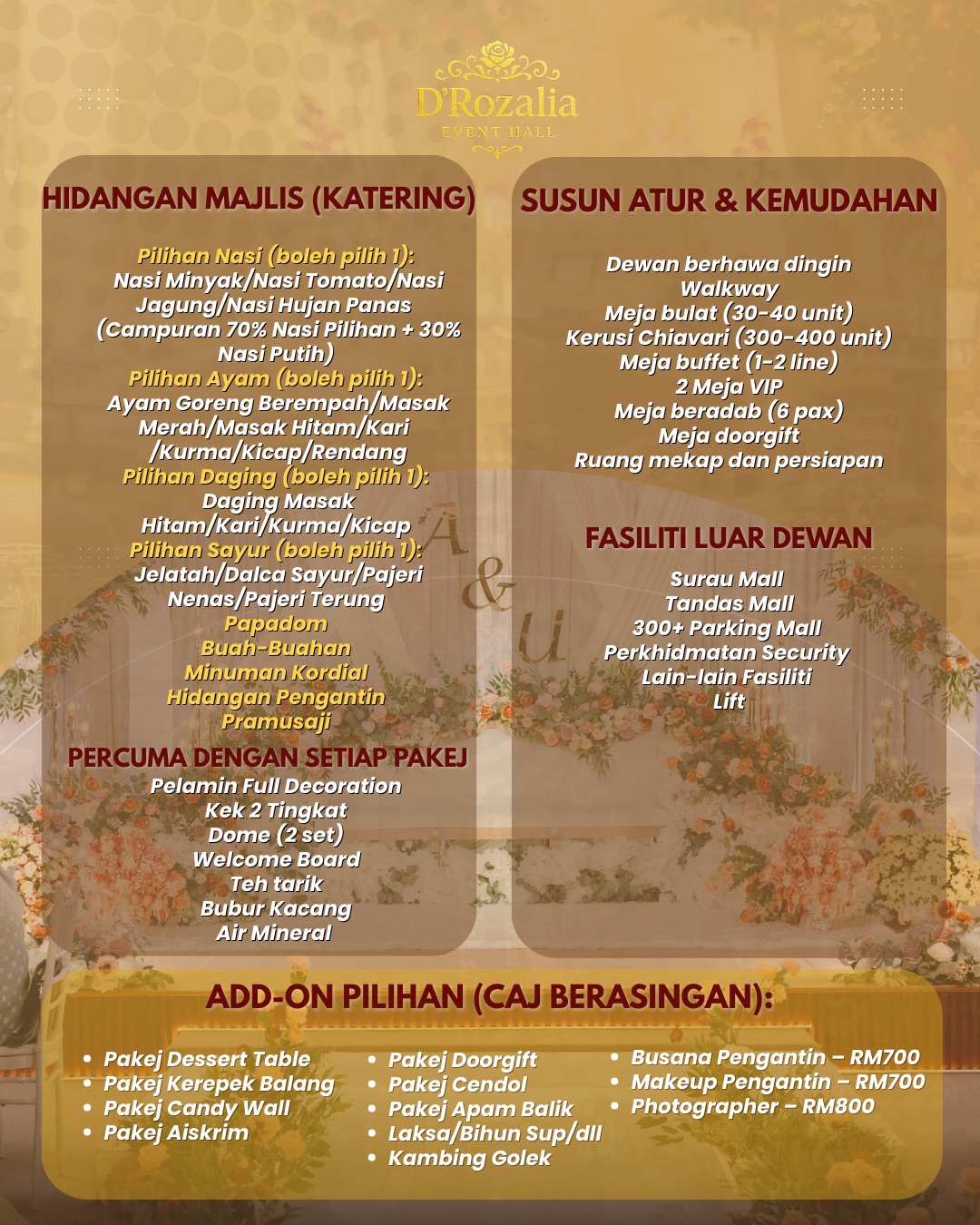 Hidangan & susun atur