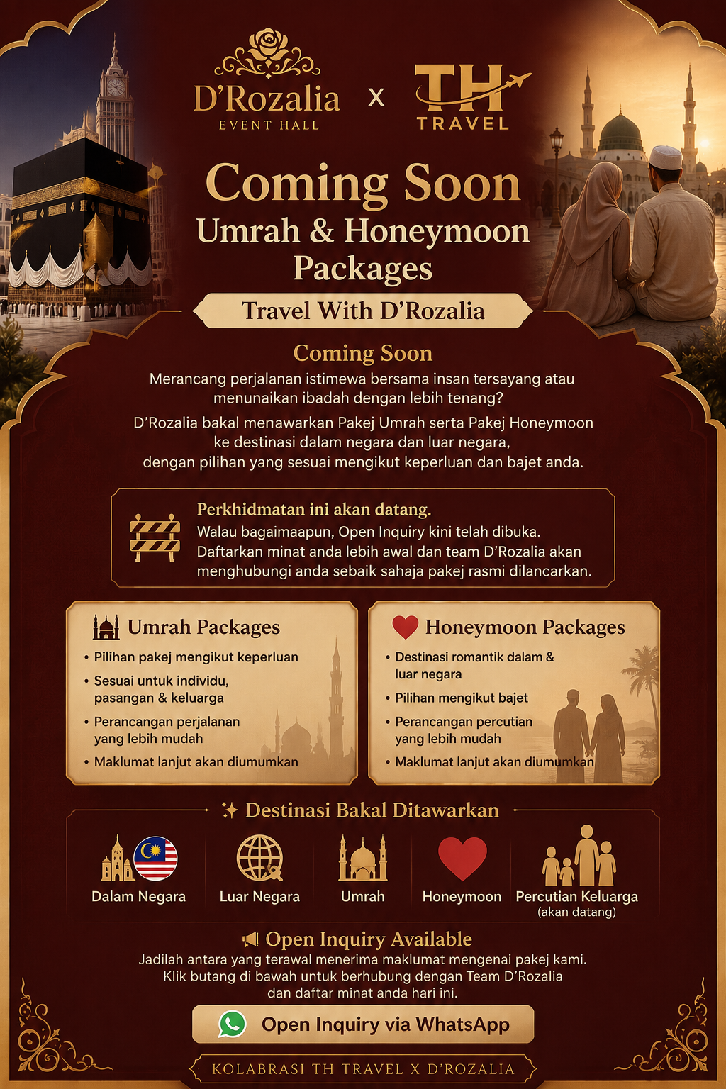 Umrah & Honeymoon Packages - Travel With D'Rozalia
